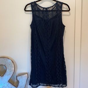 Classy & comfy. Navy lace dress. S. Like new.